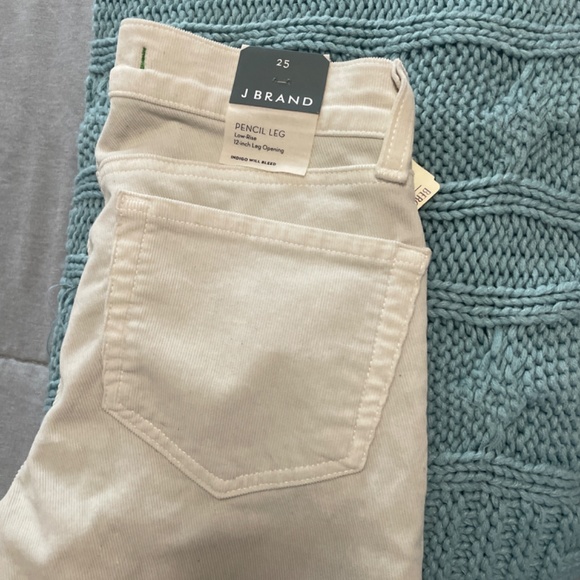 J brand pencil low rise , off white cord pant - Picture 2 of 3